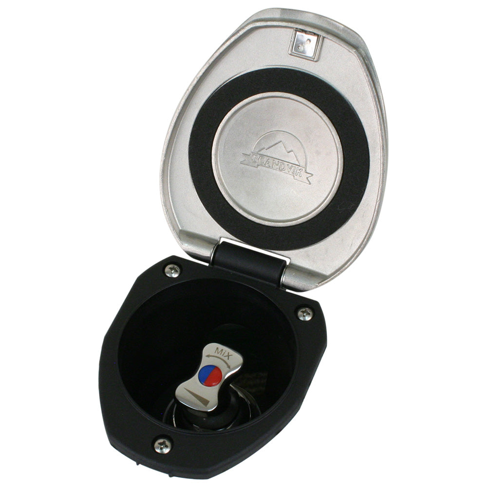 Scandvik Recessed THandle Mixing Valve SS wBlack Cup 12127