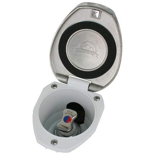 Scandvik Recessed THandle Mixing Valve SS wWhite Cup 12134