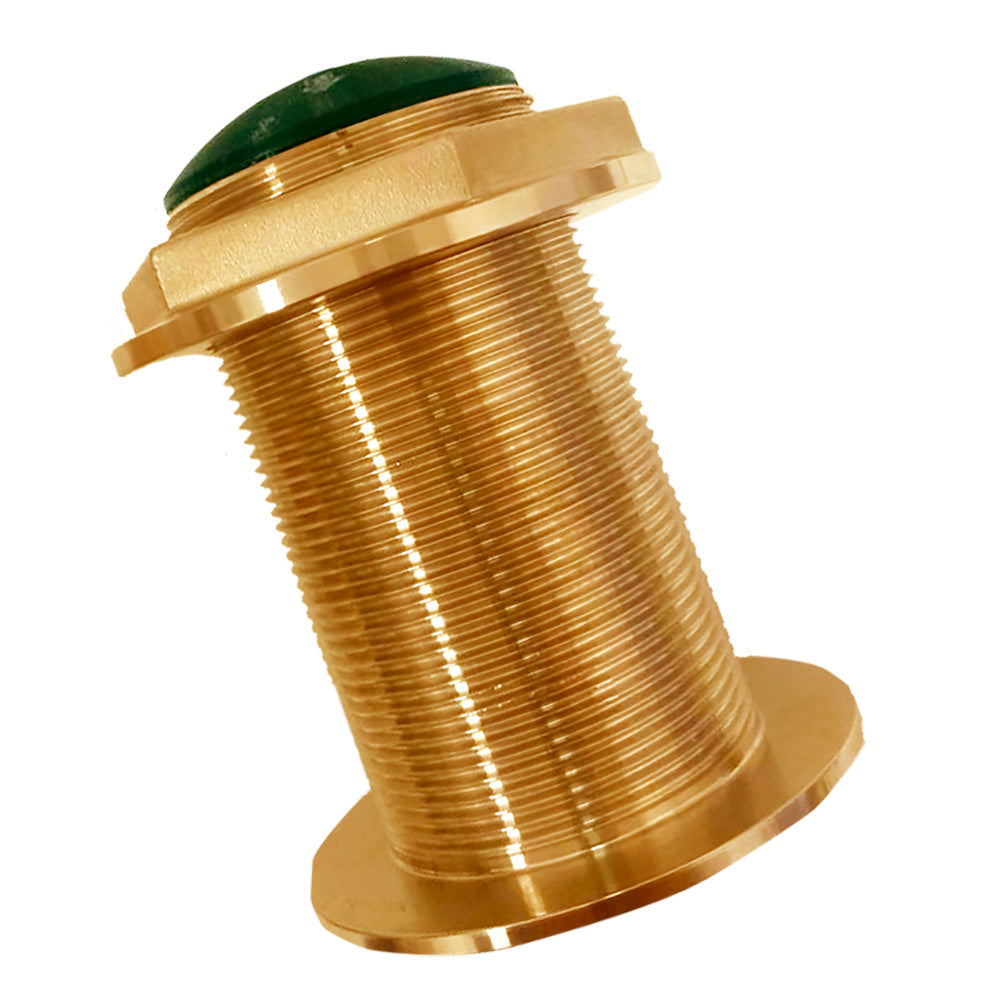 Echonautics Bronze LowProfile ThruHull MediumFrequency CHIRP Transducer 600W 18 Tilt 80130kHz BT70MA60018