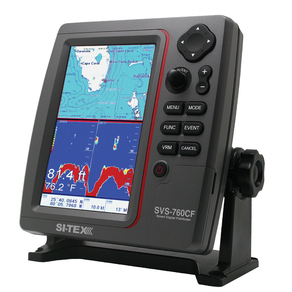SITEX GPS Dual Frequency 600W Sonar System 7 Color LCD wInternal External GPS Antenna CMAP 4D Card SVS760CF