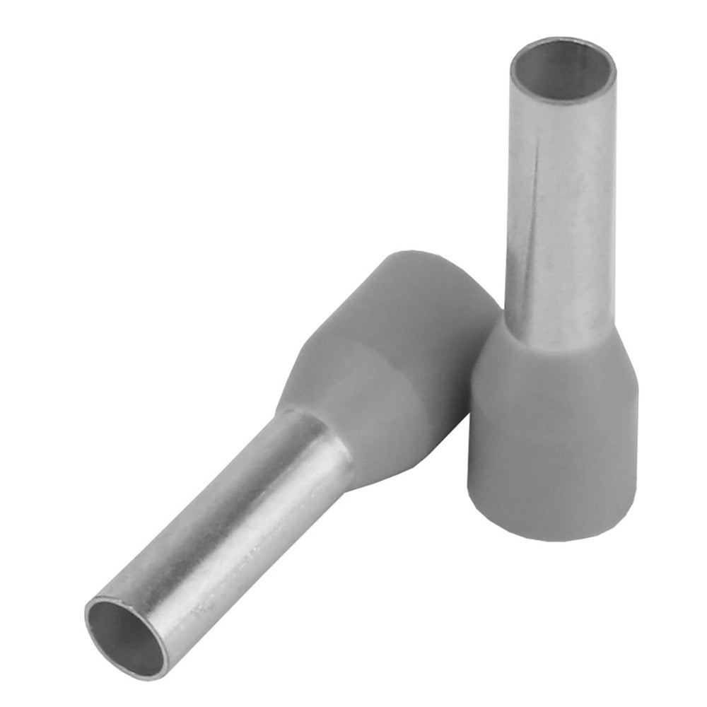 Pacer Grey 12 AWG Wire Ferrule 10mm Length 25 Pack TFRL1210MM25