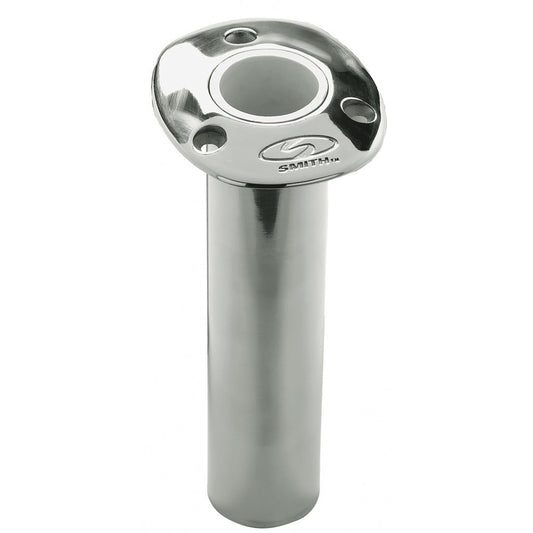 CE Smith Flush Mount Rod Holder 0 Degree 9 Depth Stainless Steel Cast Bottom White Vinyl Liner 53670CA