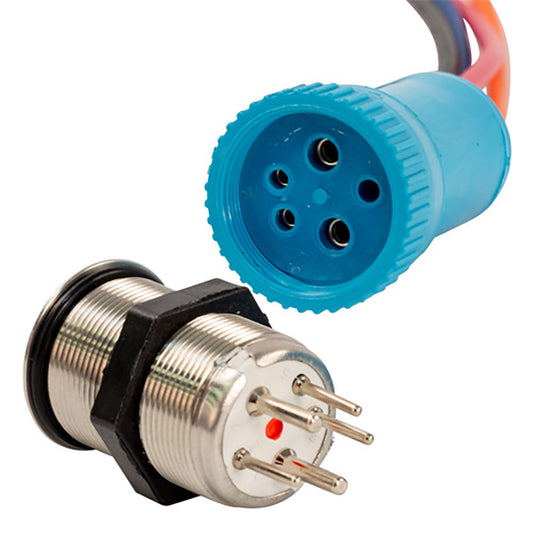 Bluewater 22mm Push Button Switch OffOn Contact BlueRed LED 4 Lead 905911134