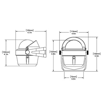 Ritchie RA91 RitchieAngler Compass Bracket Mount Gray RA91