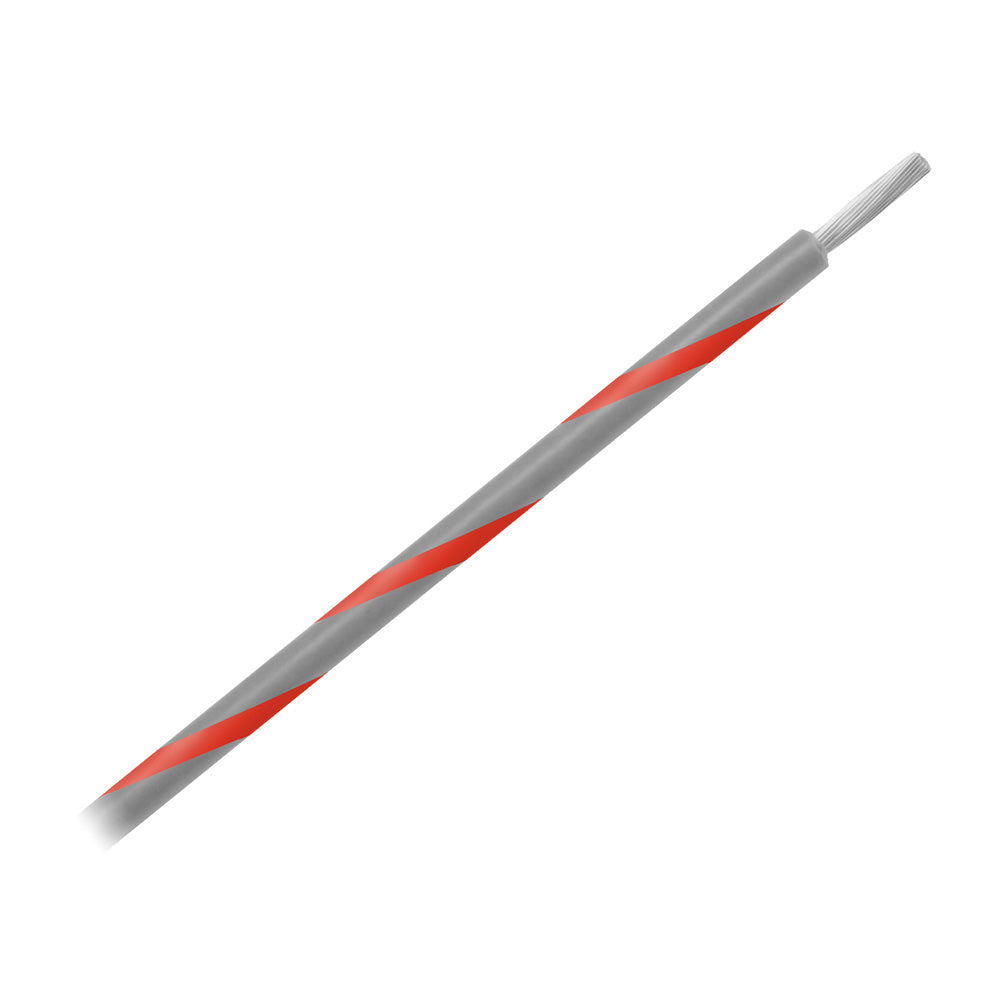 Pacer 14 AWG Gauge Striped Marine Wire 500 Spool Grey wRed Stripe WUL14GY2500