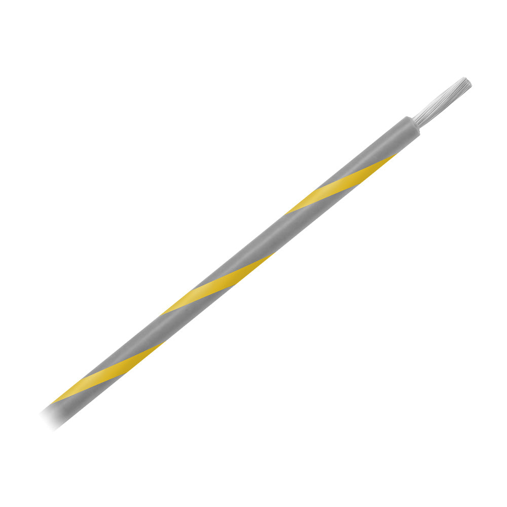 Pacer 14 AWG Gauge Striped Marine Wire 500 Spool Grey wYellow Stripe WUL14GY4500
