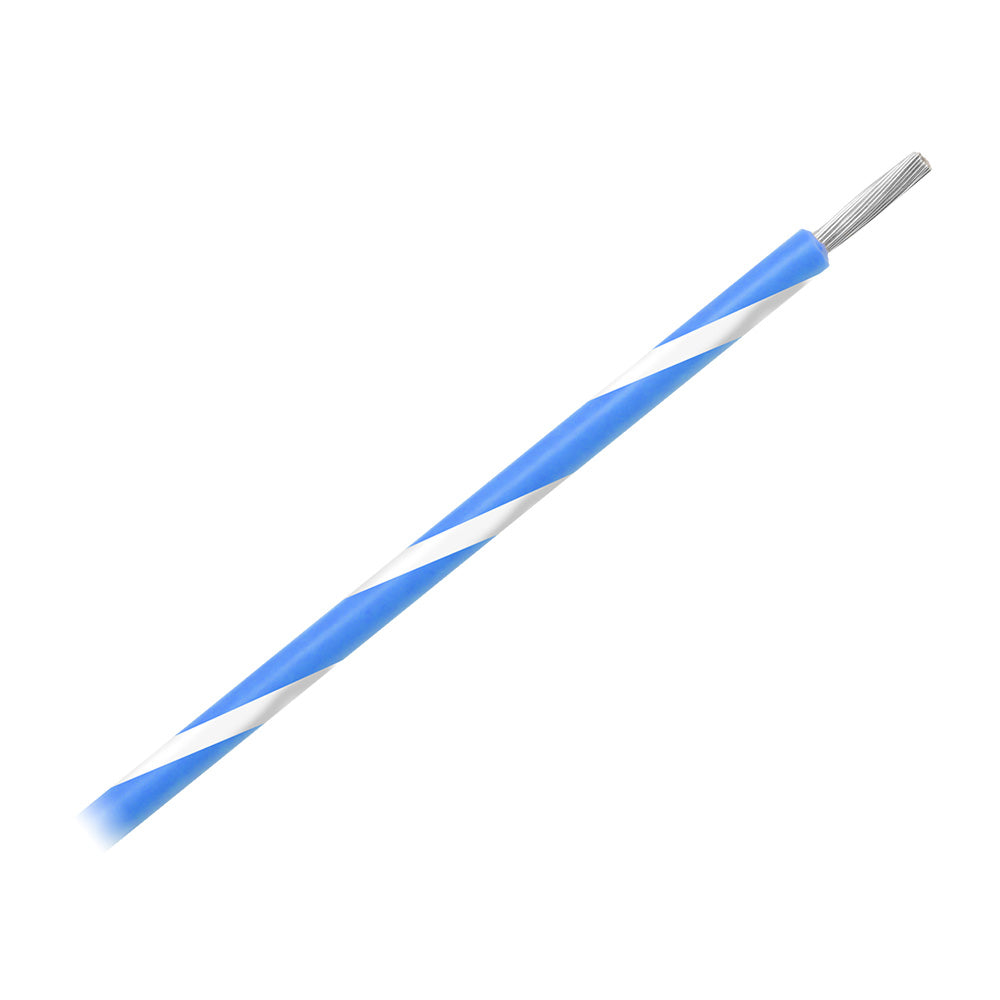Pacer 14 AWG Gauge Striped Marine Wire 500 Spool Blue wWhite Stripe WUL14BL9500