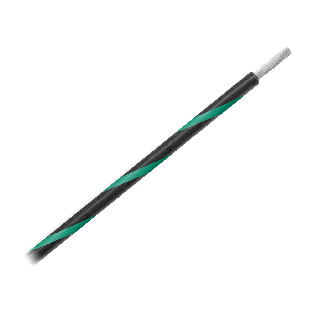 Pacer 14 AWG Gauge Striped Marine Wire 500 Spool Black wGreen Stripe WUL14BK5500