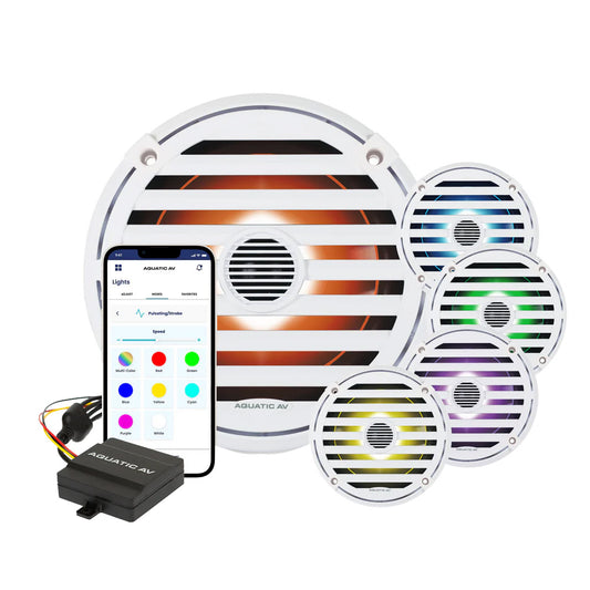 Aquatic AV ELITE 65 RGB Speakers White Pair EL423
