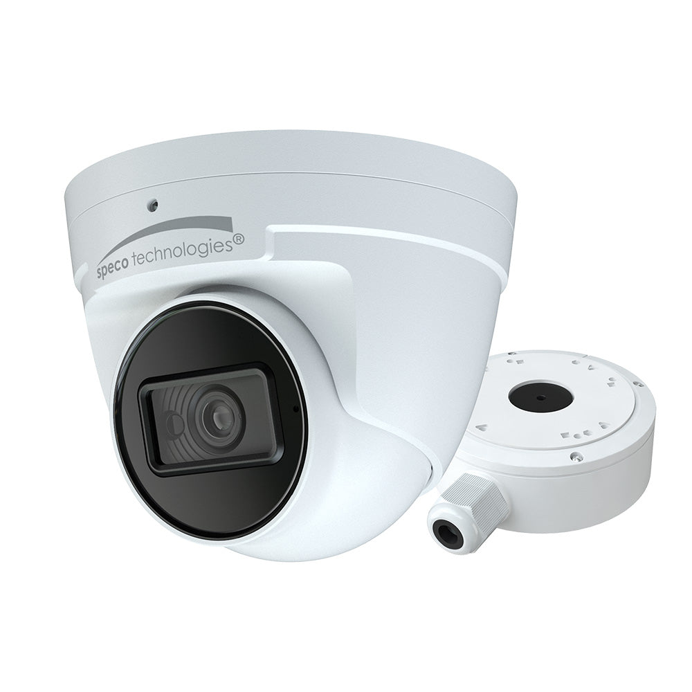 Speco 4MP H265 IP Turret Camera wIR WDR 28mm Lens White O4VT2