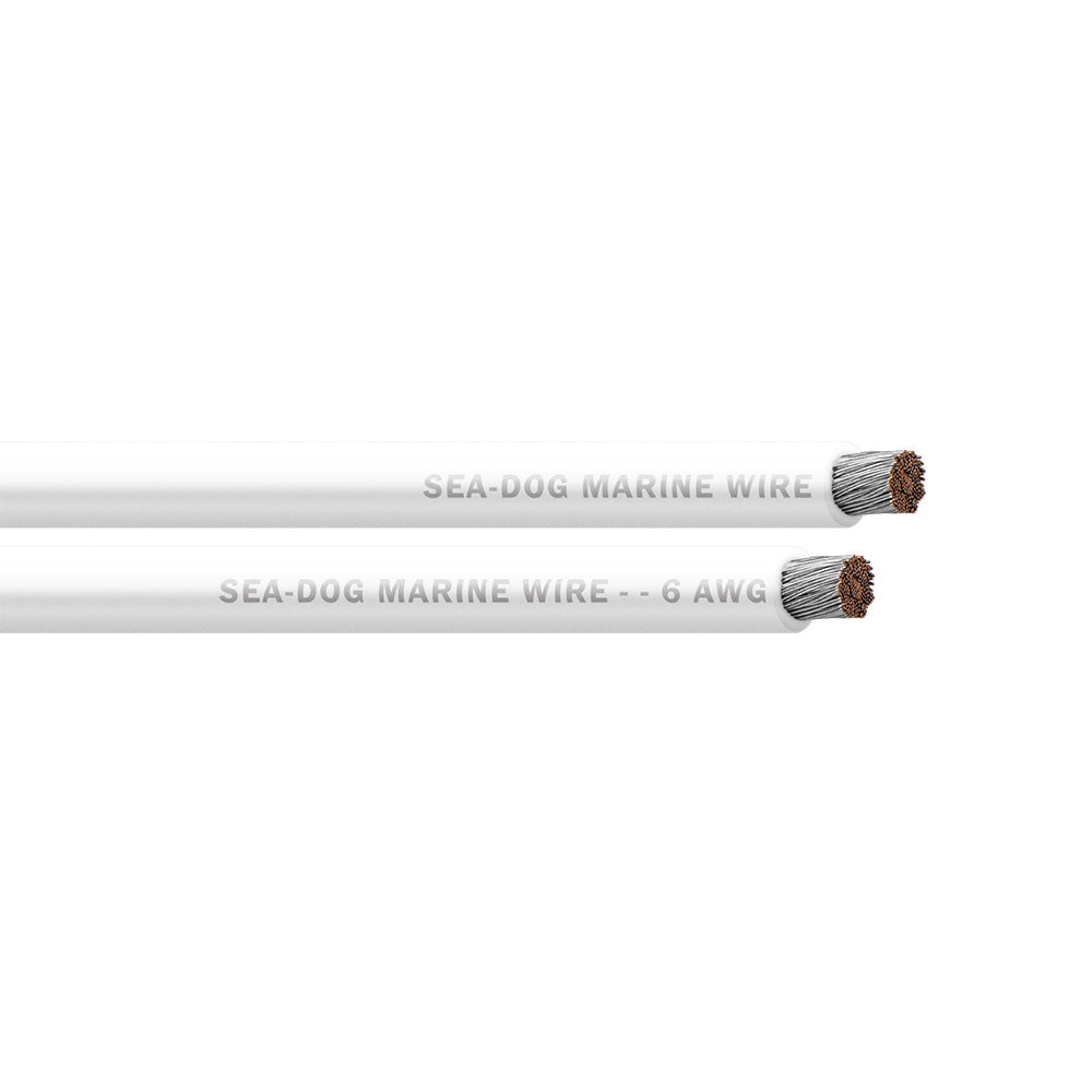 SeaDog 6 AWG White Battery Cable 25 8006050