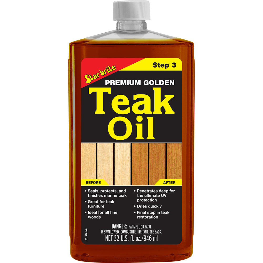 Star brite Premium Golden Teak Oil Step 3 32 oz 85132