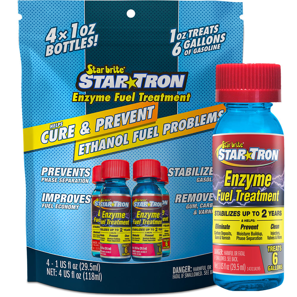 Star brite StarTron Enzyme Fuel Treatment Classic Gas Formula Contains 4 1 oz Bottles 143014