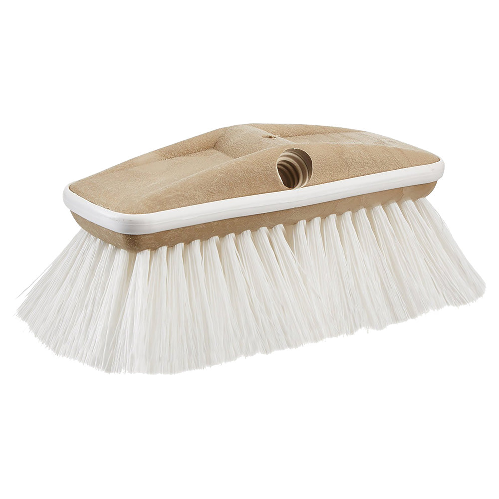 Star brite Deluxe White Stiff Heavy Duty 8 Brush Head wBumper Dual Connection 40163