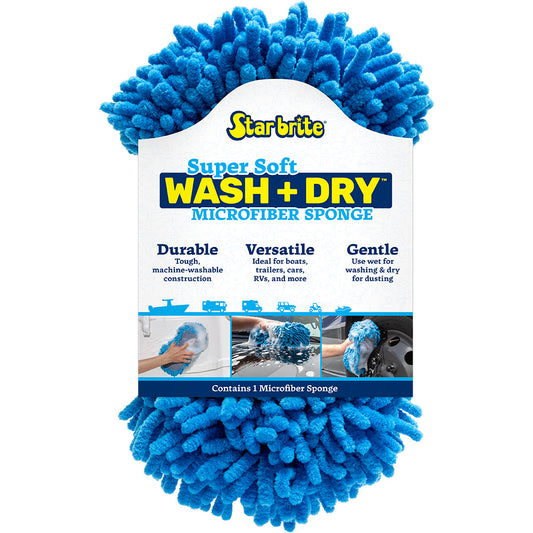Star brite Microfiber Reggae Sponge Blue DualSided Scrubbing Dusting 40078