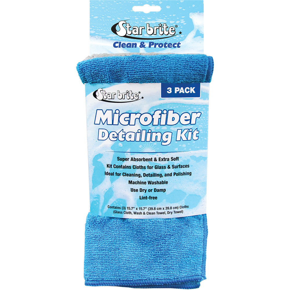 Star brite Microfiber Detailing Kit Ultimate Cleaning Solution 3Pack 40079