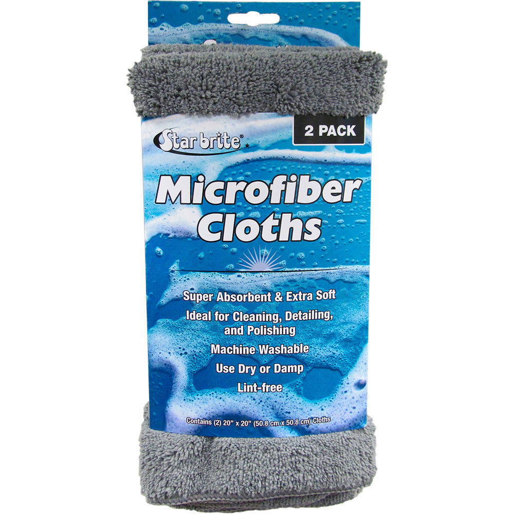 Star brite Microfiber Cloths 2 Pack 20 x 20 Super Absorbent Soft Towels 40089