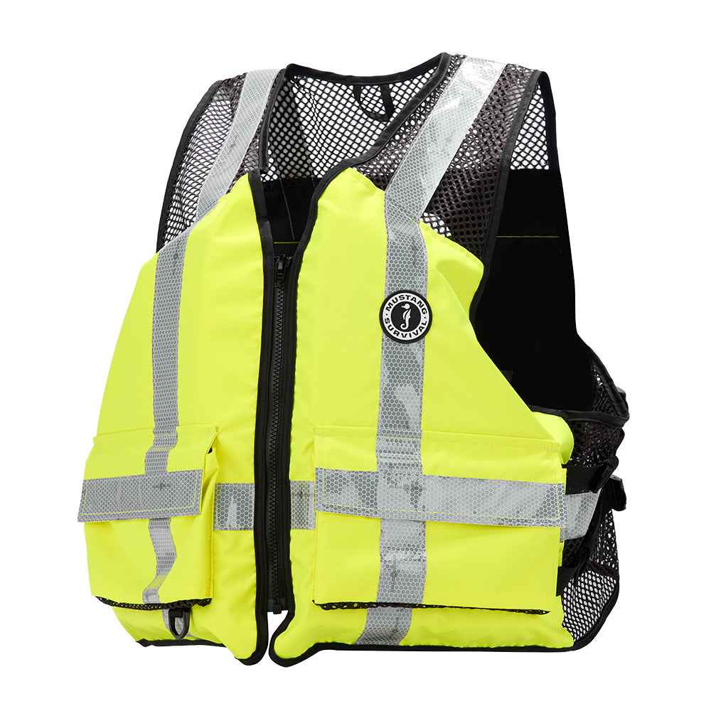 Mustang Industrial Mesh Vest HiVis Fluorescent Yellow Green LargeXL MV1254T3239LXL279