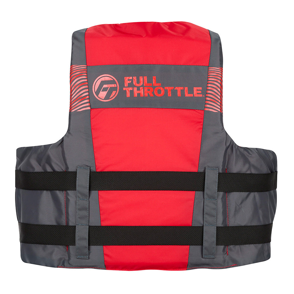 Full Throttle Adult Nylon Life Jacket 2X4X BlackRed 11220010008026
