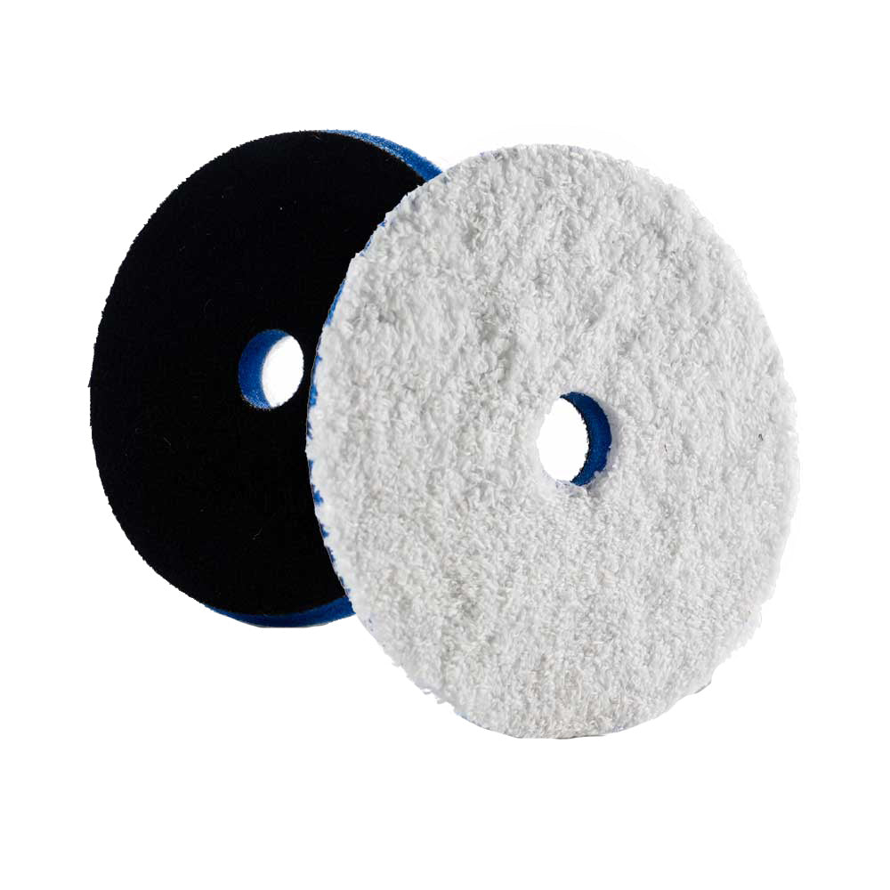 Lake Country HDO Heavy Cutting Microfiber Pad 55 Blue Foam wWhite Microfiber HDO550FLC