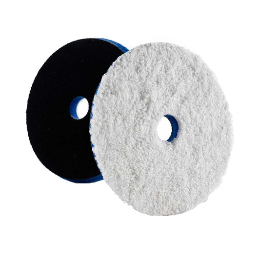 Lake Country HDO Heavy Cutting Microfiber Pad 55 Blue Foam wWhite Microfiber HDO550FLC