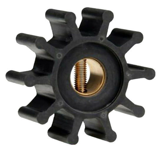 Jabsco Impeller Kit Neoprene 10 Blade 2 Diameter x 78 Wide Slotted Shaft Pin Drive Brass Insert 1532 Shaft