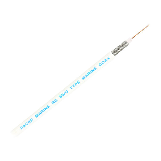 Pacer RG59UW Coax Cable White 200 MRG59UW200