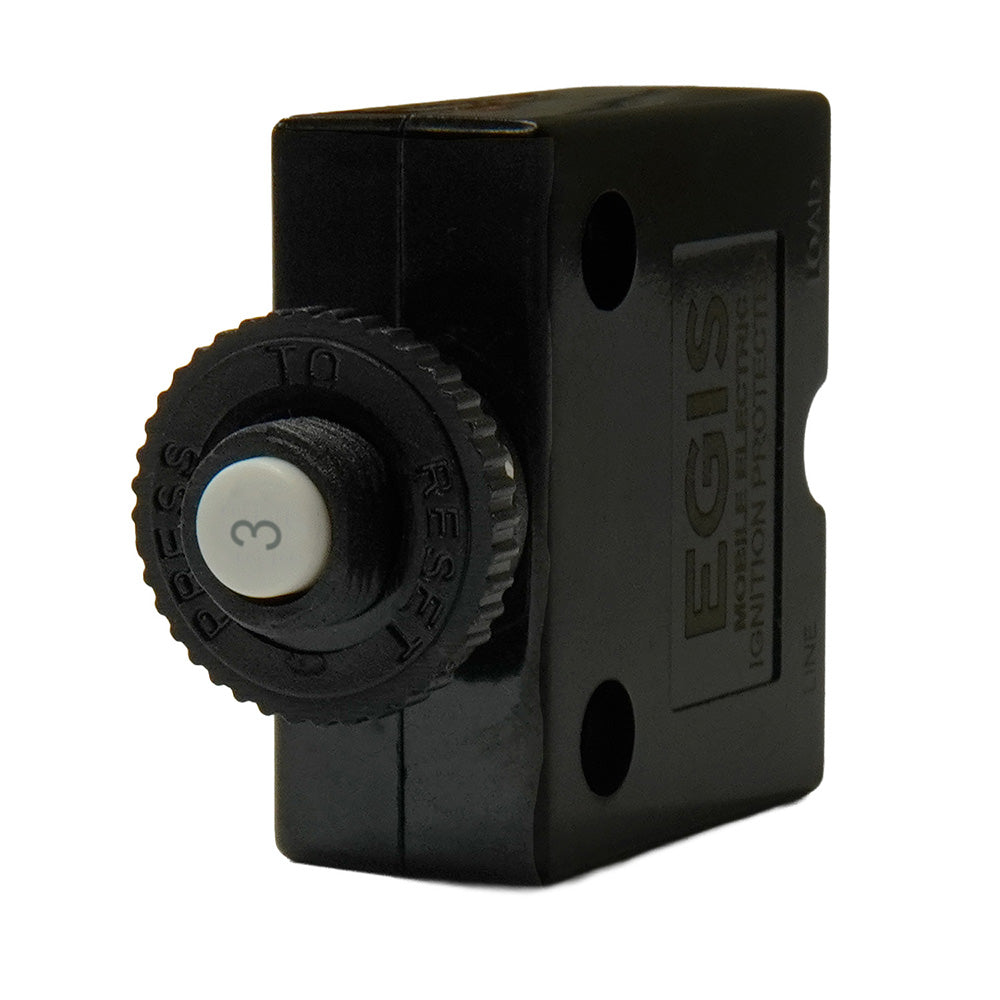 Egis 3A Push Button Panel Mount Circuit Breaker Spade Terminal 471103