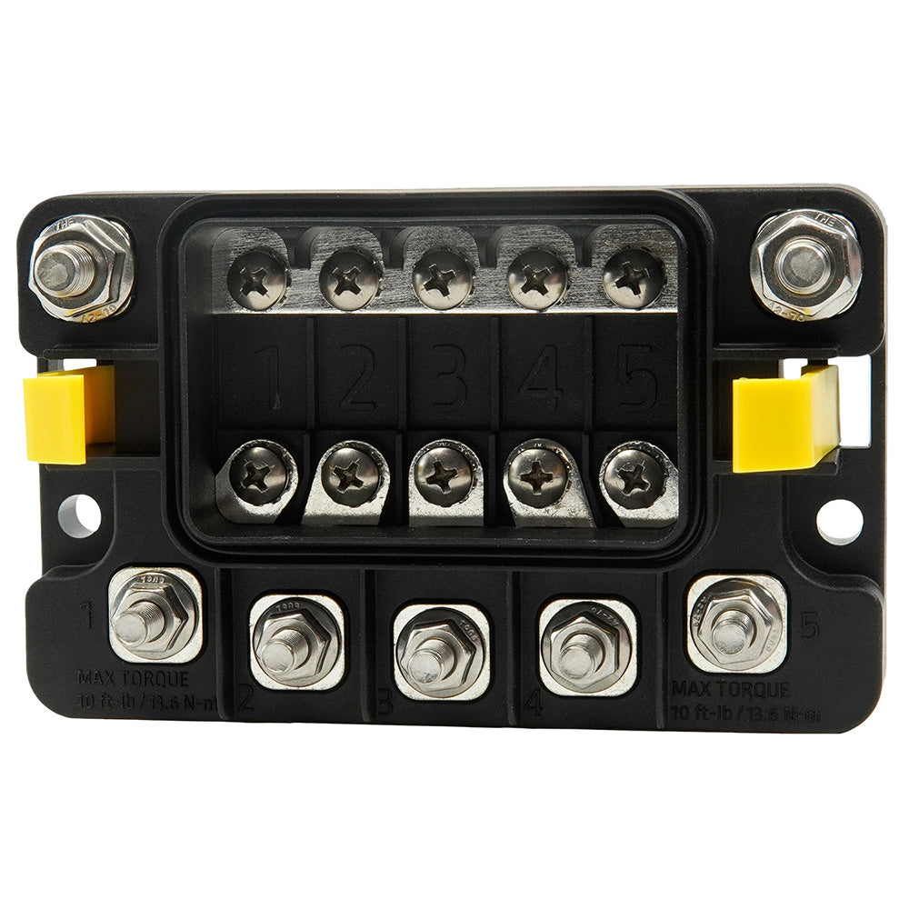 Egis MIDI 5 Circuit Fuse Block wSealed Cover M8 Inputs M6 Outputs 3906