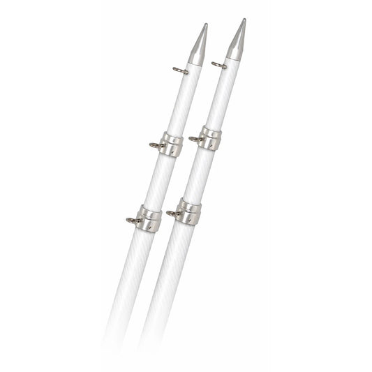 Rupp 18 White Carbon Fiber Telescoping Outrigger Poles 15 Diameter Pair A01800CFTW
