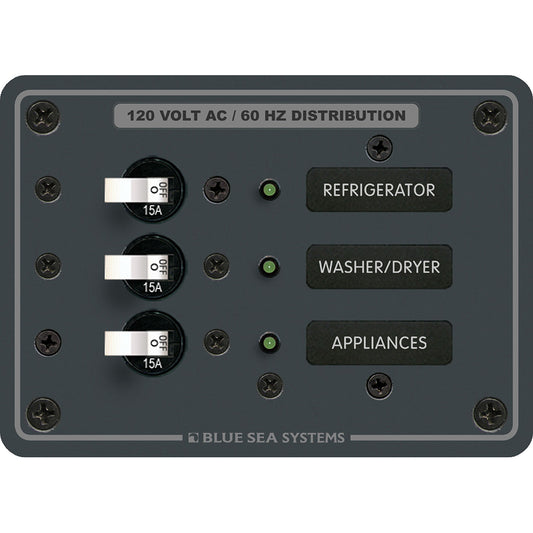 Blue Sea 8058 AC 3 Position Toggle Circuit Breaker Panel White Switches 8058