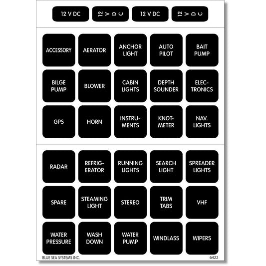 Blue Sea 4215 Square Format Label Set 30 4215