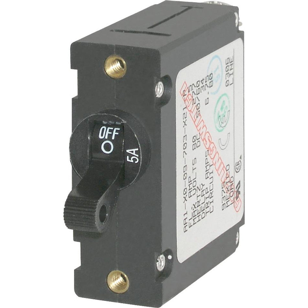 Blue Sea 7200 AC DC Single Pole Magnetic World Circuit Breaker 5 Amp 7200