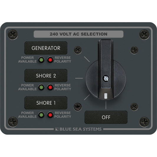 Blue Sea 8361 AC Rotary Switch Panel 65 Ampere 3 Positions OFF 3 Pole 8361