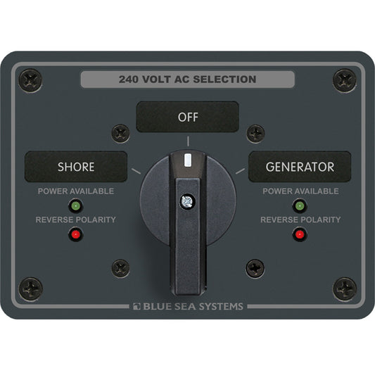 Blue Sea 8363 AC Rotary Switch Panel 65 Ampere 2 Positions OFF 3 Pole 8363