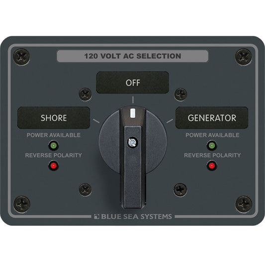 Blue Sea 8365 AC Rotary Switch Panel 65 Ampere 2 Positions OFF 2 Pole 8365