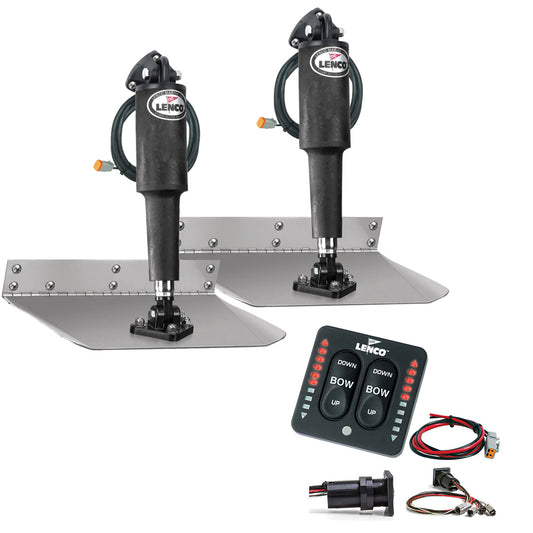 Lenco 9 x 12 Standard Trim Tab Kit wLED Integrated Switch Kit 12V 15108103