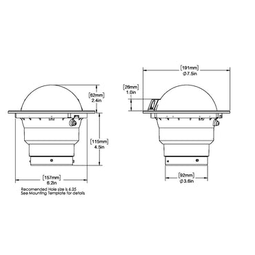 Ritchie FB500 Globemaster Compass Flush Mount Black 12V 5 Degree Card FB500