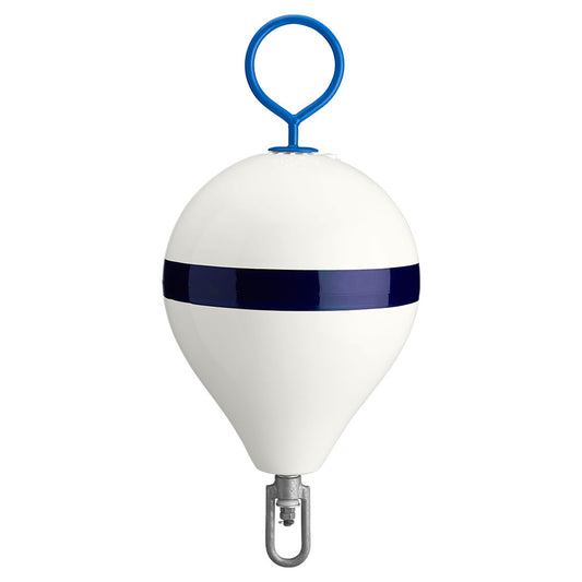 Polyform 135 CM Mooring Buoy wGalvanized Iron White Blue Stripe CM2 WHT WSTR