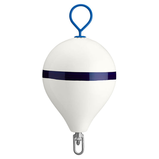 Polyform 17 CM Mooring Buoy wGalvanized Iron White Blue Stripe CM3 WHITE WSTRIP