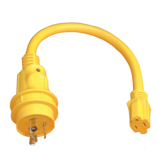 Marinco Pigtail Adapter 15A Female to 30A Male 105SPP