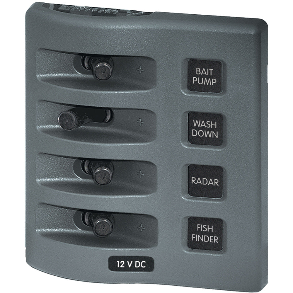 Blue Sea 4305 WeatherDeck 12V DC Waterproof Switch Panel 4 Posistion 4305