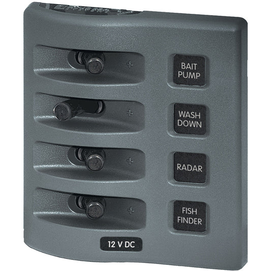 Blue Sea 4305 WeatherDeck 12V DC Waterproof Switch Panel 4 Posistion 4305