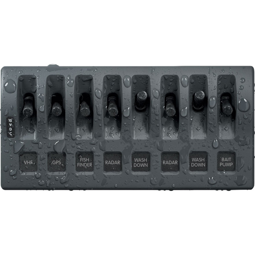 Blue Sea 4309 WeatherDeck 12V DC Waterproof Switch Panel 8 Position 4309