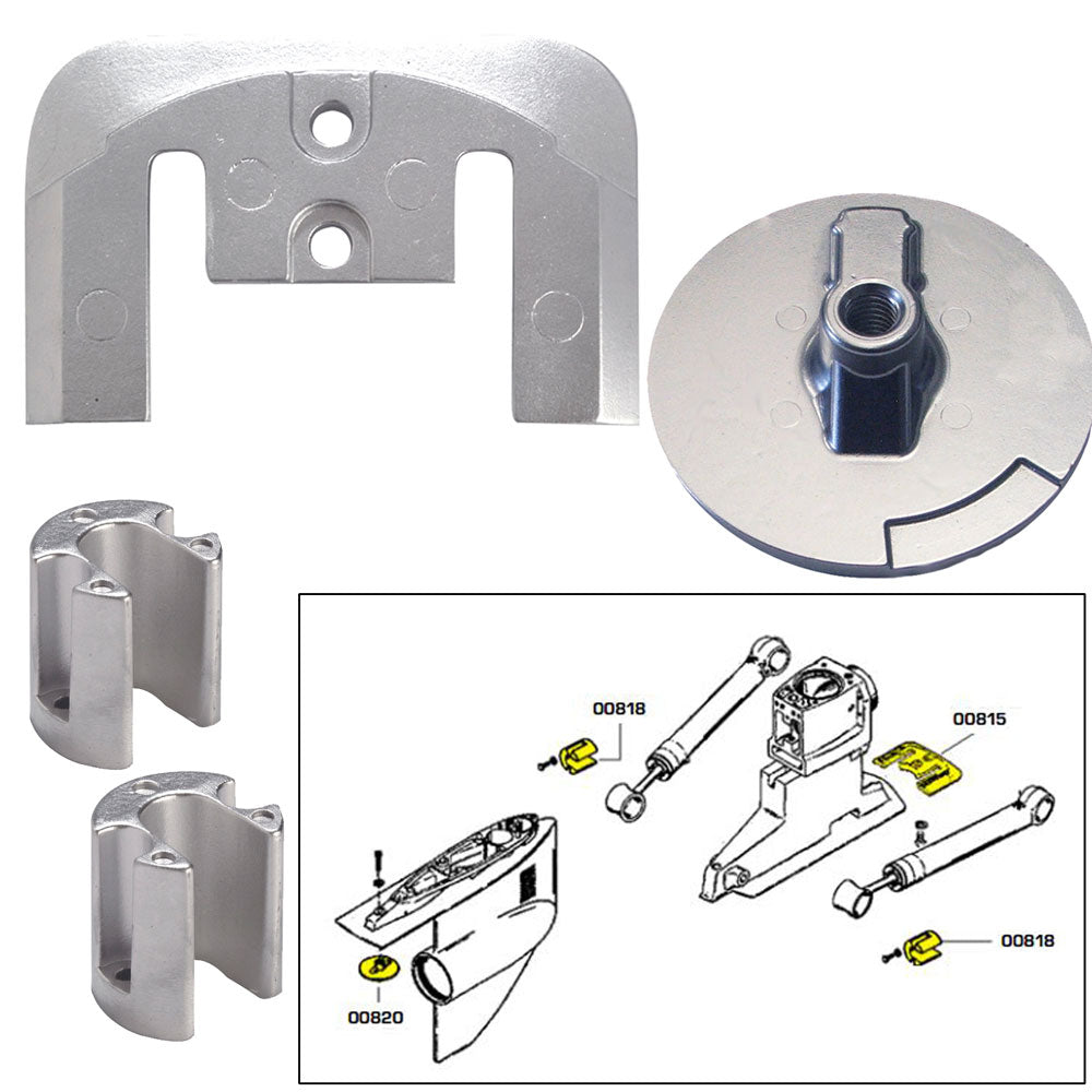 Tecnoseal Anode Kit wHardware Mercury Bravo 23 Aluminum 20804AL