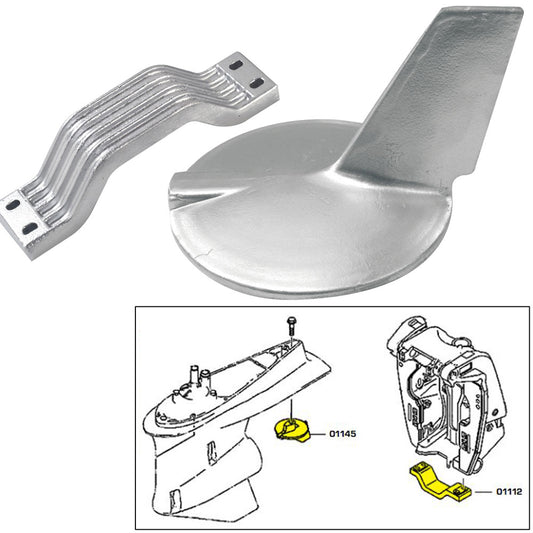 Tecnoseal Anode Kit wHardware Yamaha 200300HP HiPerformance Zinc 21106
