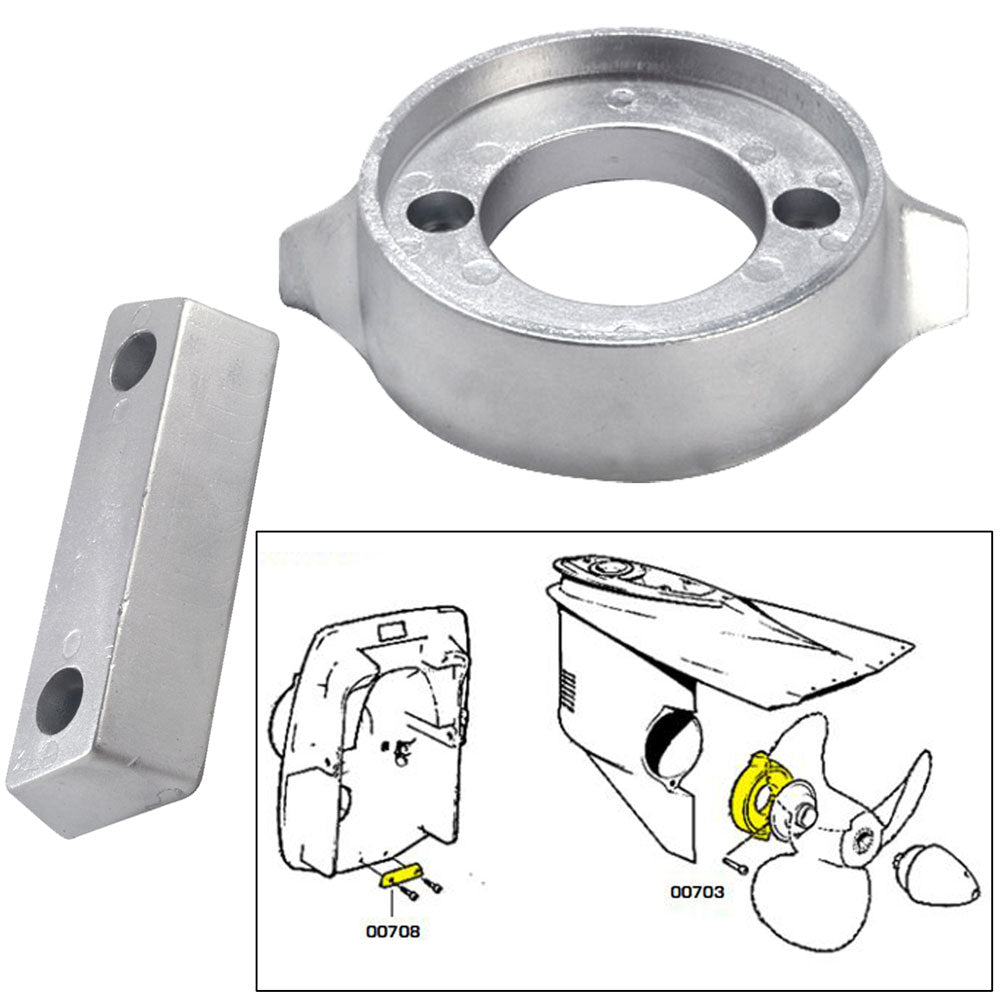 Tecnoseal Anode Kit wHardware Volvo 290 Zinc 20705
