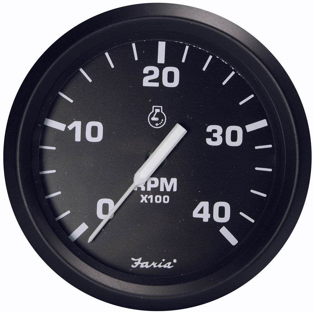 Faria Euro Black 4 Tachometer 4000 RPM Diesel Magnetic PickUp 32803
