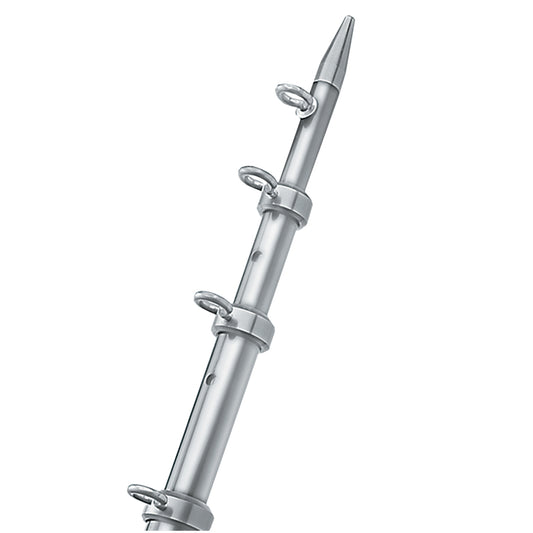 TACO 8 Center Rigger Pole Silver wSilver Rings Tip 118 Butt End Diameter OC0422VEL8