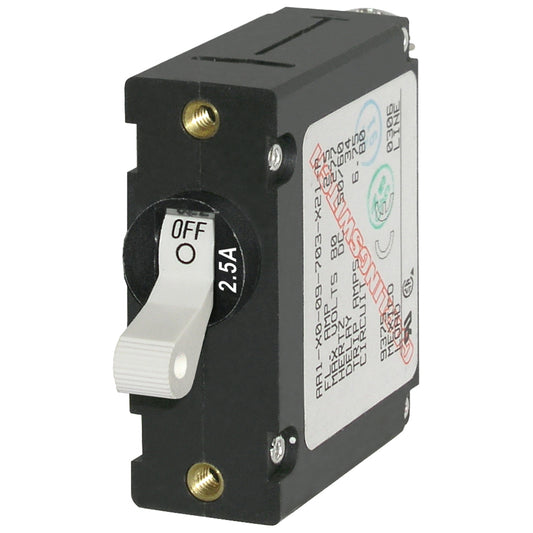 Blue Sea 7197 ASeries White Toggle Circuit Breaker Single Pole 25A 7197
